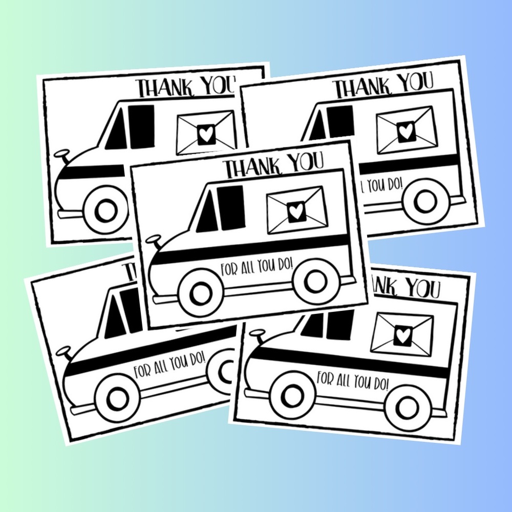 Waterproof USPS Mail Truck Thank You Stickers - Picture 2 of 3